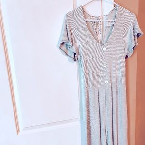 Striped long romper